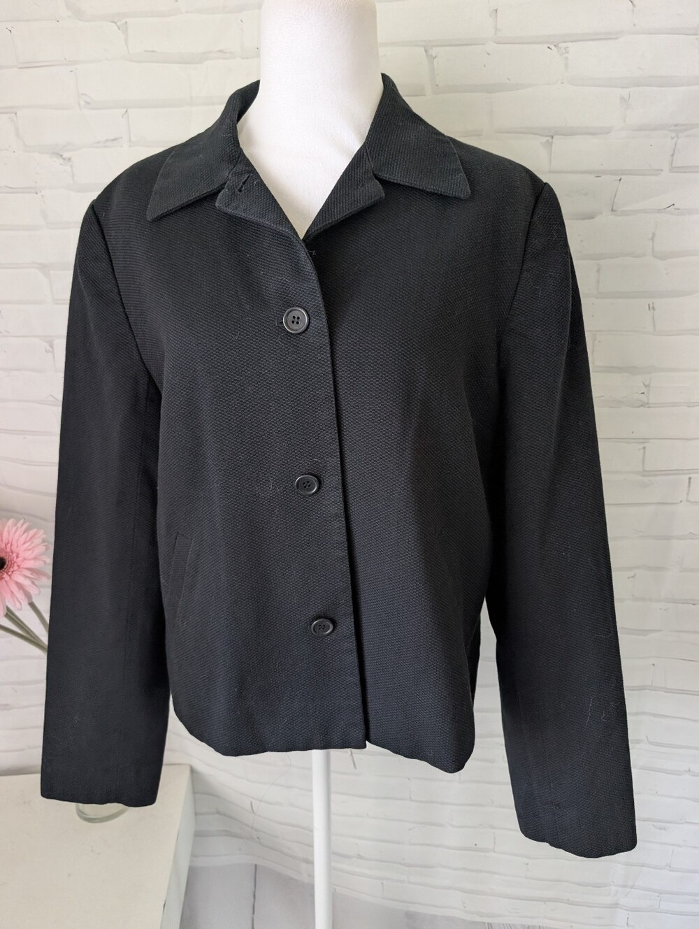 Talbots Classic Black Women's Button-Front Jacket